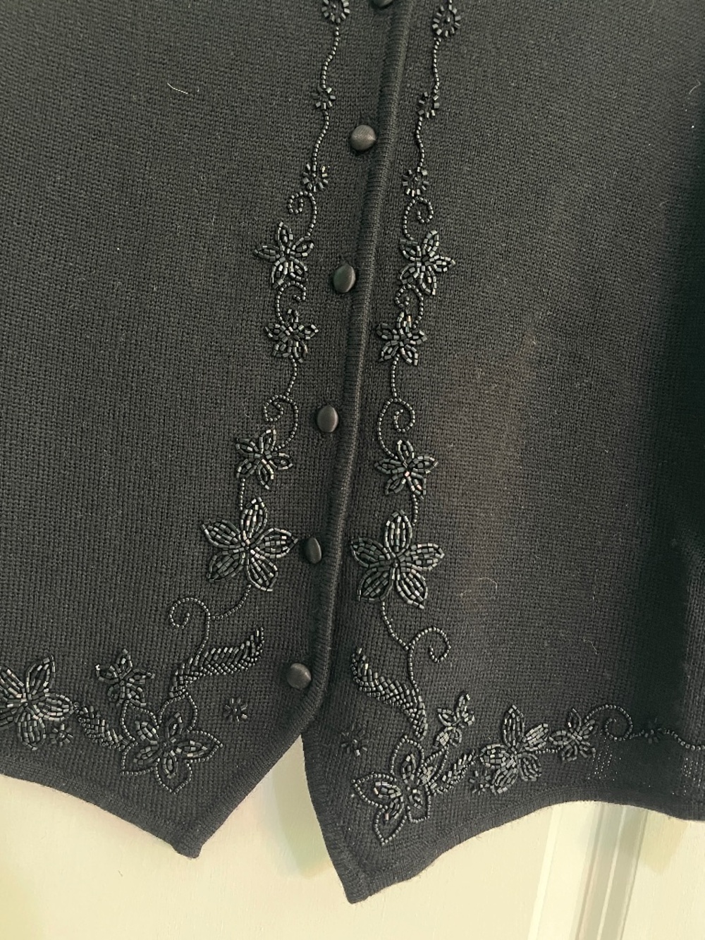 NWT Chaus Black Beaded Vest L